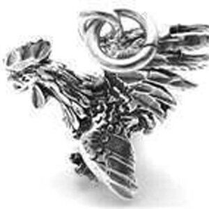 GAMECOCK ROOSTER CHARM IN 3D STERLING SILVER.